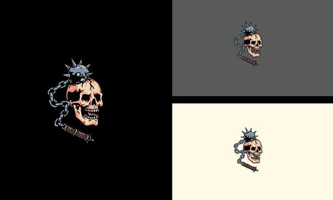 head skull and weapon vector illustration mascot design