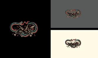 king cobra and wolf vector illustration artwork design