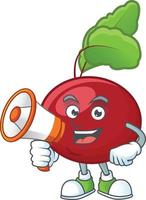Red beet greens cartoon character vector