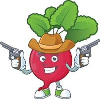 Red Radish cartoon character style vector