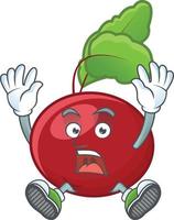 Red beet greens cartoon character vector