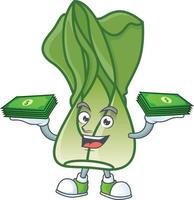 Bok choy cartoon character style vector