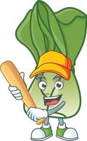 Bok choy cartoon character style vector