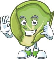 Brussels sprouts cartoon character style vector