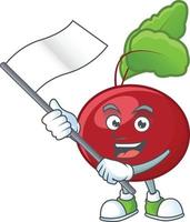 Red beet greens cartoon character vector