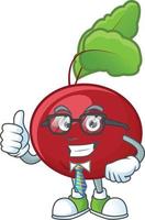 Red beet greens cartoon character vector