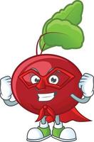 Red beet greens cartoon character vector