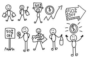 Stick figures for presentations. Includes small elements and clean spaces for texts vector