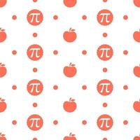 Pi Day Seamless Pattern Design with Mathematical Constants or Baked Pie in Template Hand Drawn Cartoon Flat Illustration vector