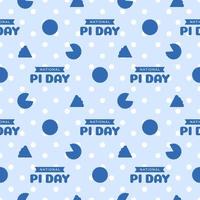 Pi Day Seamless Pattern Design with Mathematical Constants or Baked Pie in Template Hand Drawn Cartoon Flat Illustration vector
