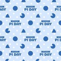 Pi Day Seamless Pattern Design with Mathematical Constants or Baked Pie in Template Hand Drawn Cartoon Flat Illustration vector