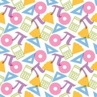 Pi Day Seamless Pattern Design with Mathematical Constants or Baked Pie in Template Hand Drawn Cartoon Flat Illustration vector