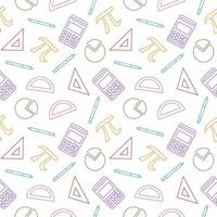 Pi Day Seamless Pattern Design with Mathematical Constants or Baked Pie in Template Hand Drawn Cartoon Flat Illustration vector