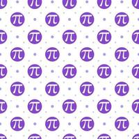 Pi Day Seamless Pattern Design with Mathematical Constants or Baked Pie in Template Hand Drawn Cartoon Flat Illustration vector