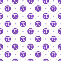 Pi Day Seamless Pattern Design with Mathematical Constants or Baked Pie in Template Hand Drawn Cartoon Flat Illustration vector