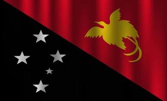 bandera de papúa nueva guinea país nación símbolo 3d textil satinado efecto fondo papel pintado vector