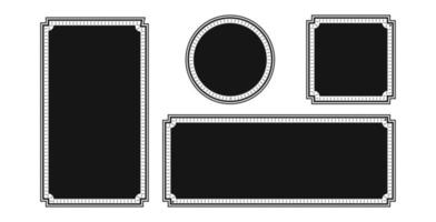 set of blank ornate border frame vector