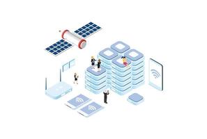 Modern Isometric Network Server Illustration, Web Banners, Suitable for Diagrams, Infographics, Book Illustration, Game Asset, And Other Graphic Related Assets vector