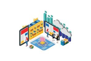 Modern Isometric Cloud Dictionary, library of encyclopedia or web archive. Technology and literature, digital culture on media library. Suitable for Diagrams, And Other Graphic Related Assets vector