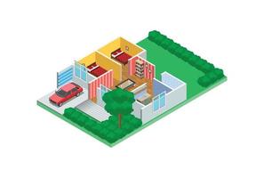 ejemplos isométricos de ilustración de bocetos de diseño de casas en 3d, adecuados para diagramas, infografías, activos de juegos y otros activos relacionados con gráficos vector