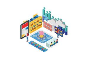 Modern Isometric Cloud Dictionary, library of encyclopedia or web archive. Technology and literature, digital culture on media library. Suitable for Diagrams, And Other Graphic Related Assets vector