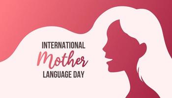 día Internacional de la Lengua Materna. 21 de febrero. plantilla para fondo, pancarta, tarjeta, póster con texto. vector