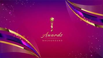 Pink Purple Golden Royal Awards Graphics Background. Curve Line Elegant Shine Modern Template.  Sleek Shape Luxury Premium Corporate Template. Classy Abstract Certificate. Digital Visual TV motion Ad vector