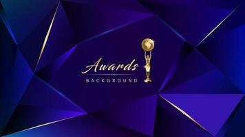 Dark Blue Golden Royal Awards Graphics Background Lines Polygonal Triangle Trend Elegant Shine Modern Edge Template Luxury Premium Corporate Abstract Design Template Banner Certificate Dynamic Shape vector