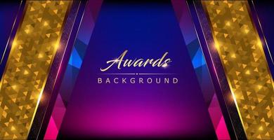 lue Pink Golden Shimmer Awards Graphics Background Polygon Triangle Celebration Entertainment Light Stripe Template Frame Line Luxury Premium Corporate Abstract Design Template Banner Certificate vector