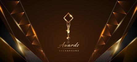 Red Black Golden Side Lines Triangle Polygonal Award Background. Trophy on Luxury Background. Modern Abstract Design Template. LED Visual Motion Graphics. Wedding Invitation Poster. Certificate Design vector