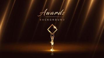 Black and Gold Award Background. Luxury Background. Modern Abstract Template. Slant golden line luxury background. Birthday vector illustration template. LED Motion Visual Content Graphics.