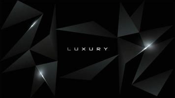 Black Modern Luxury Abstract Award Background. Elegant Rich Dark Template Design. Polygonal Triangle Stone Sharp Edge Materials. Automobile Technology Dynamic Shape Design and Silver Beautiful Artwork vector