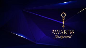 Classy Blue Golden Royal Awards Graphics Background Lines Polygonal Triangle Trend Elegant Shine Modern Edge Template Luxury Premium Corporate Abstract Design Template Banner Certificate Dynamic Shape vector