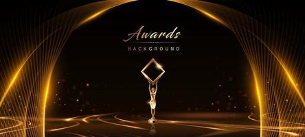 Black Gold Stage Golden Night Arc Royal Awards Graphics Background Lines Sparkle Elegant Shine Modern Glitter Template Luxury Premium Corporate Abstract Design Template Banner Certificate Dynamic vector