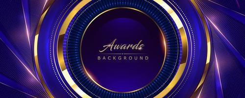 Blue and Golden Color Round Ring Circle Award Background. Luxury Background Graphics. Modern Abstract Template. Expensive Looking Amazing Look. Golden Gradient Tunnel Hud Motion Look Design. vector