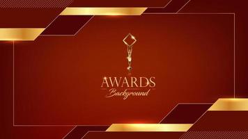 Red and Golden Award Background. Luxury Graphics Dynamic Corner Shape. Modern Abstract Template Design. Business Presentation Slide. vector