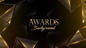 Black Golden Polygonal Edge Triangle Corner. Royal Awards Graphics Background. Glowing Lines Elegant Shine Modern Template. Luxury Premium Corporate Template. Triangle shape Abstract Certificate vector