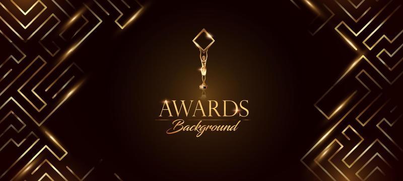 Black and Gold Award Background. Modern Abstract Geometric background. Wedding Engagement Invitation Card. Lasercut Effect Jali  for Pattern