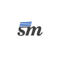 monograma de letras iniciales del nombre de la empresa sm. logotipo de la empresa SM. vector