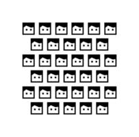 Graphic human faces background. Square boy faces vector. vector