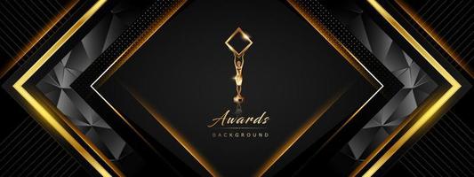 Black Golden Royal Awards Graphics Background Lines Frame Side Triangle Elegant Shine Modern Blended Template Luxury Premium Corporate Abstract Design Template Banner Certificate Dynamic Shape vector