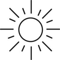 line Sun Icon for Brightness, Intensity Setting icon Vector