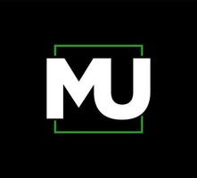 'MU' company initial letters monogram. MU logo. vector