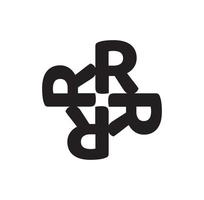 RRRR initial monogram. R letters monogram unit. vector