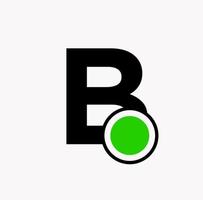 B letter with green dot. B company initial letter monogram.t vector