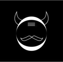 icono de la cara de ravan. ravan cara vector blanco y negro.