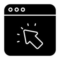 Glyph design icon of web click vector