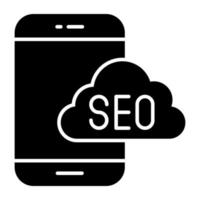 un diseño de icono de seo en la nube vector