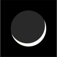 segundo día después del icono de luna nueva. vector de icono de luna.