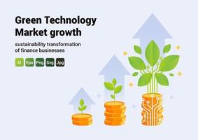 crecimiento del mercado de tecnología verde vector